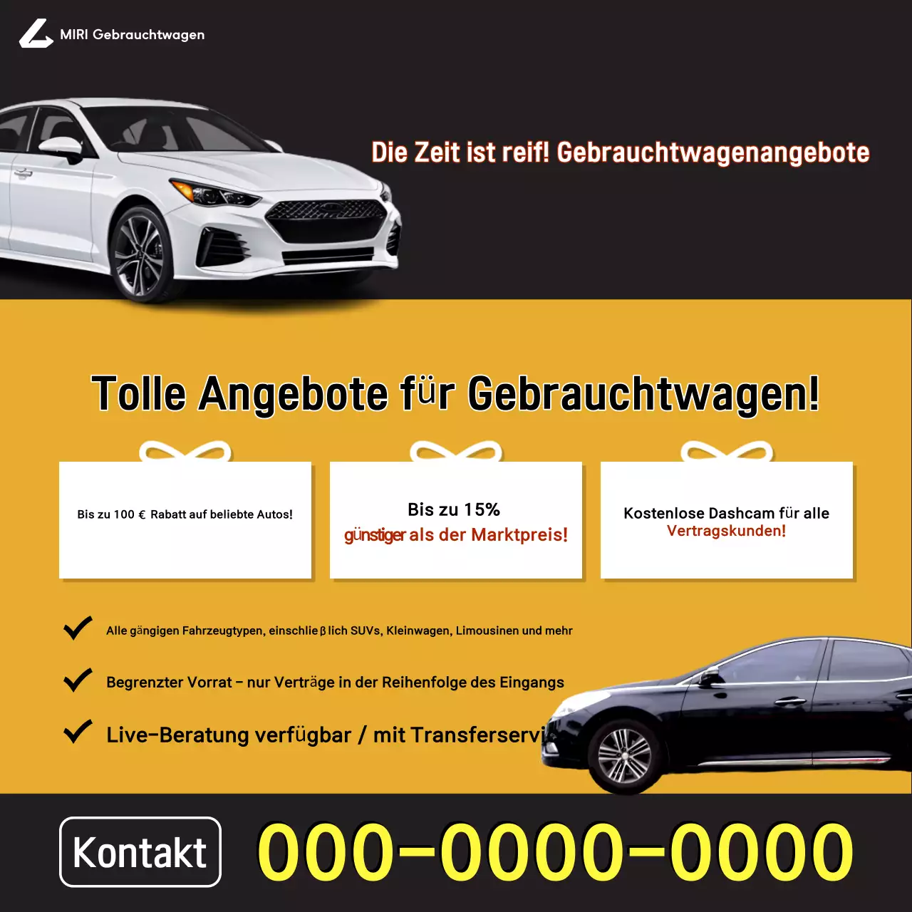 Orange Modern Autoverkauf