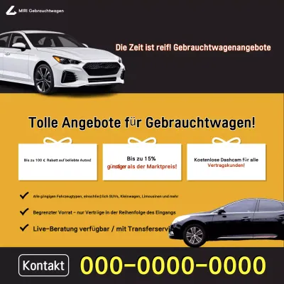 Orange Modern Autoverkauf