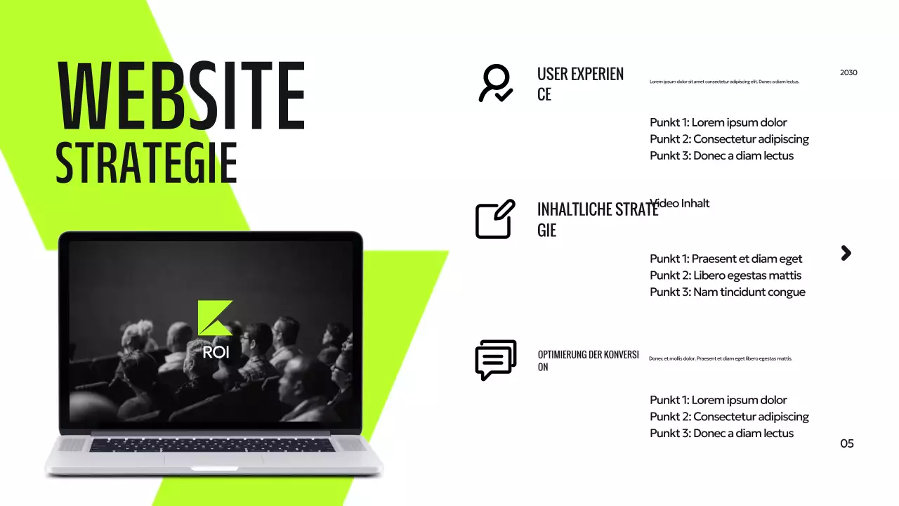 Grüne, moderne digitale Präsentation