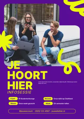 Purple Modern University Club Werving