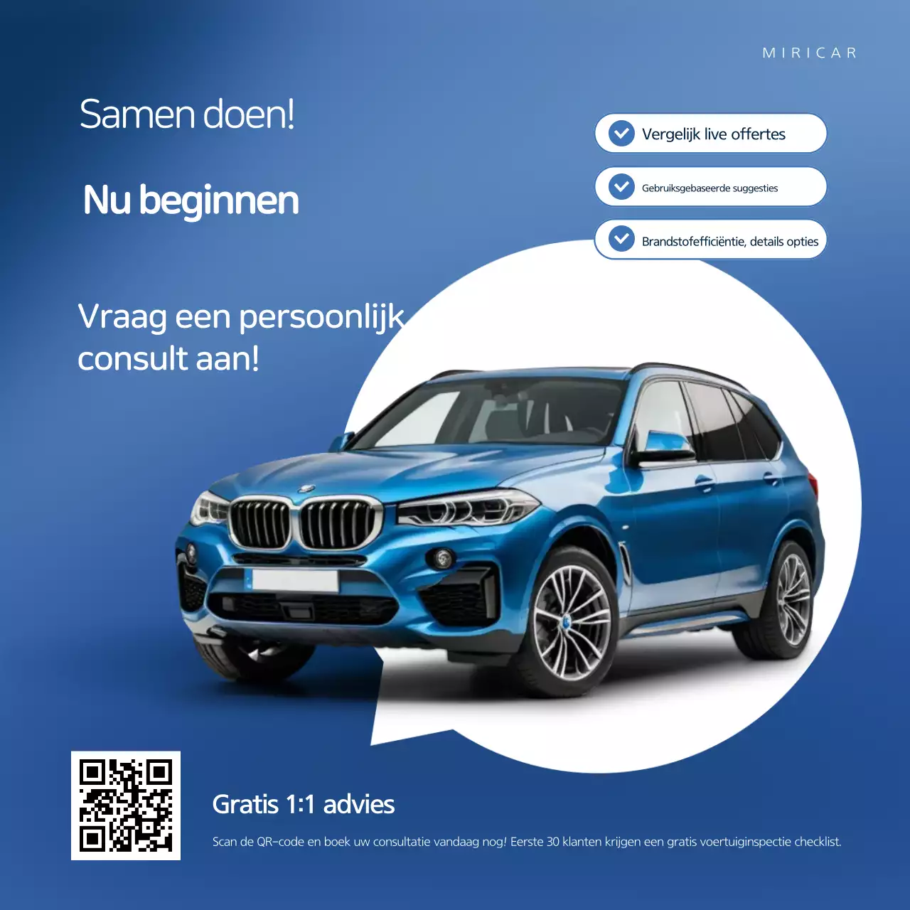 Blue Modern Car Consultatie-evenement