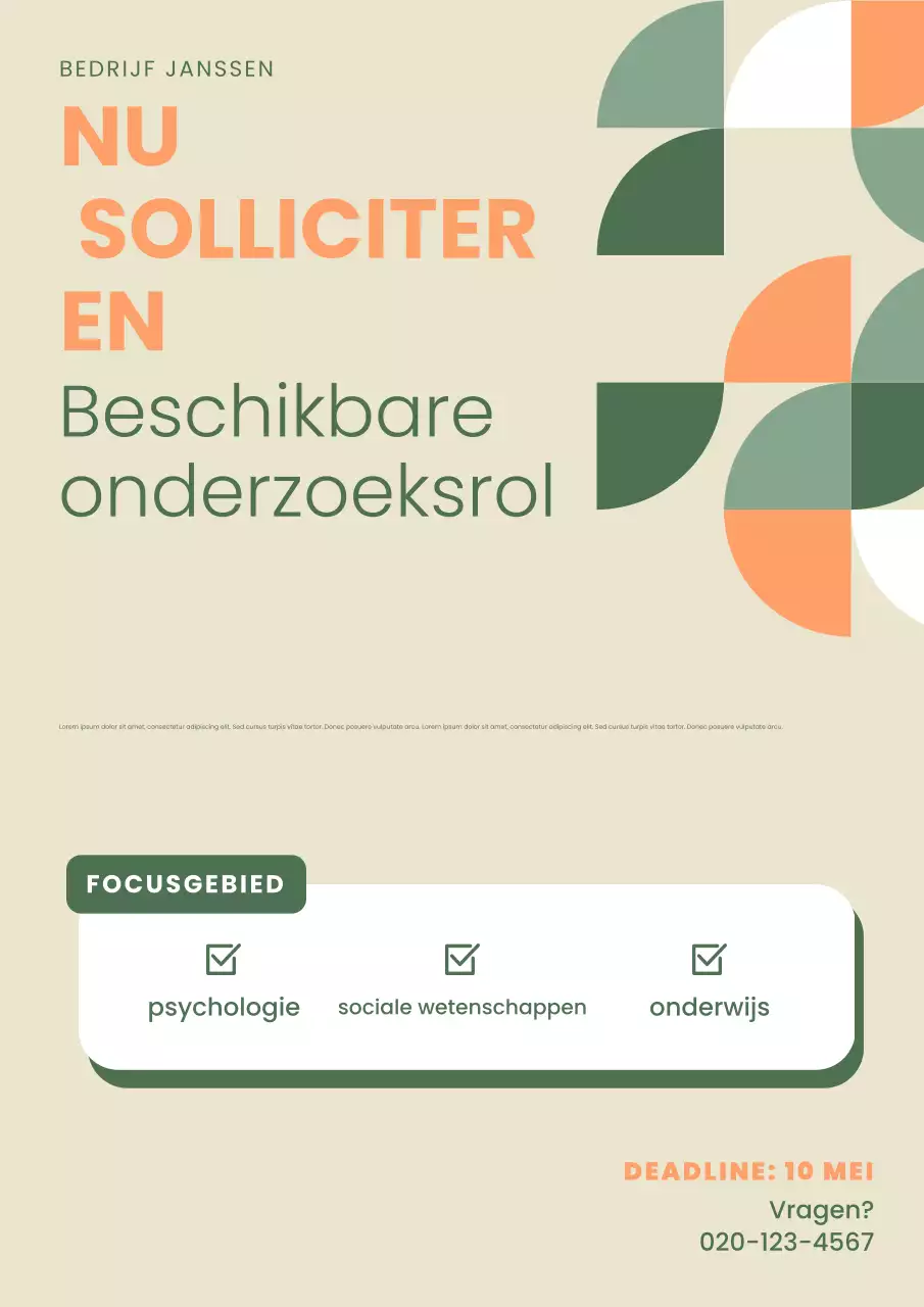 Beige Geometrisch Onderzoeksonderzoek Werving