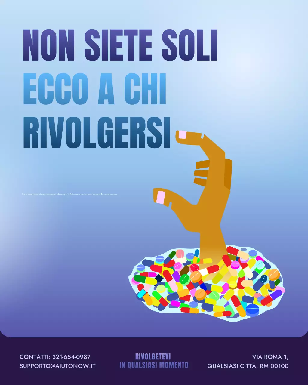 Consapevolezza dell'abuso di sostanze con gradiente blu