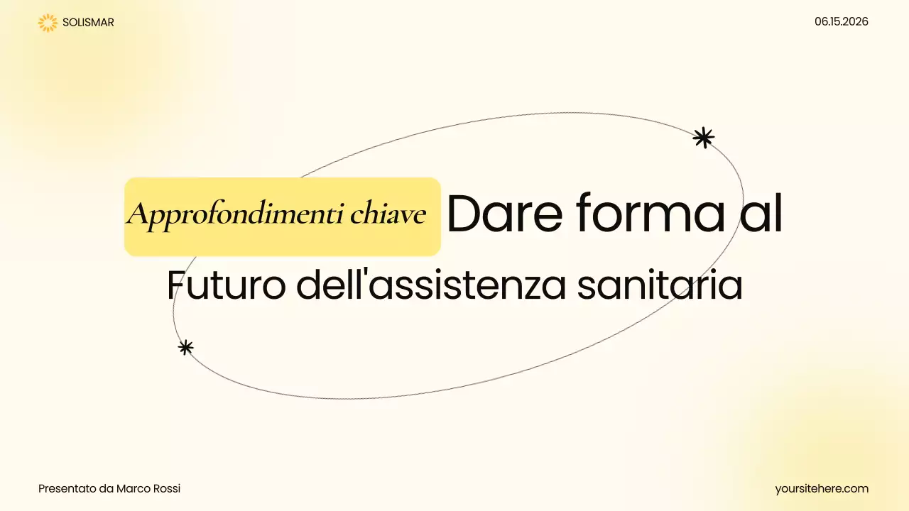 Presentazione dell'assistenza sanitaria moderna gialla