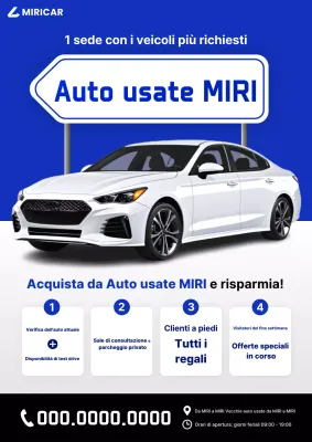 Annuncio di auto usata moderna blu