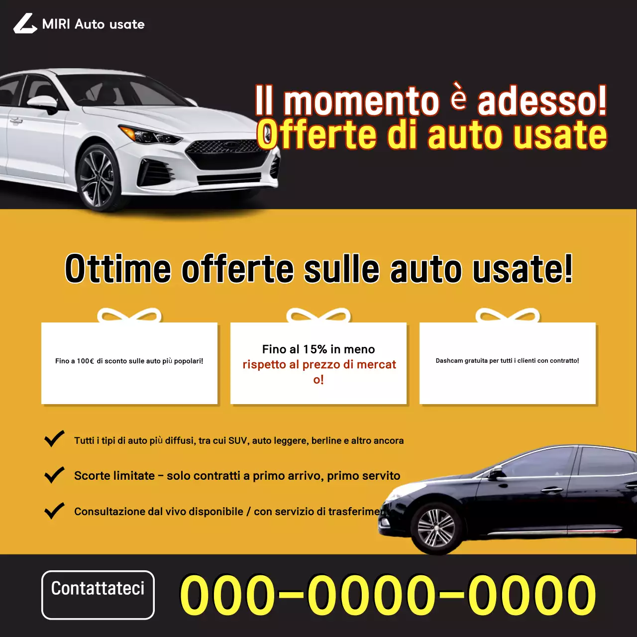 Vendita di auto moderne arancioni