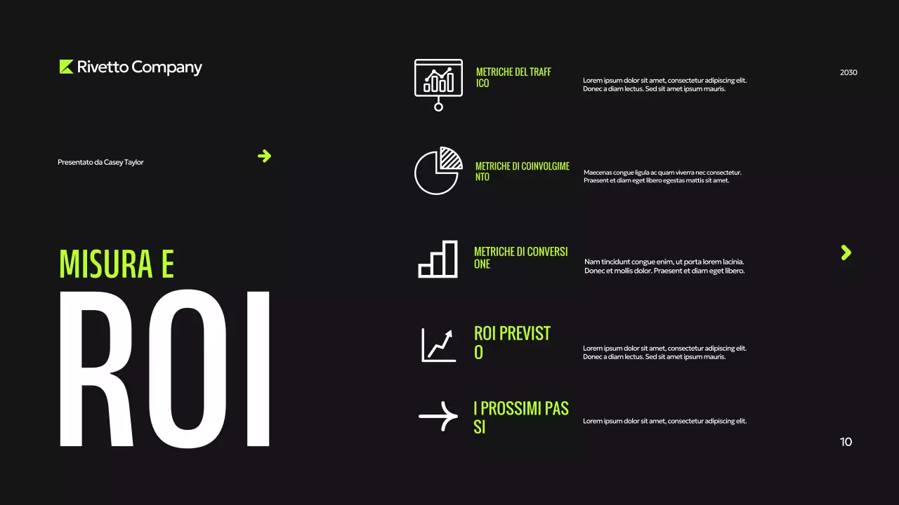 Presentazione digitale moderna e verde