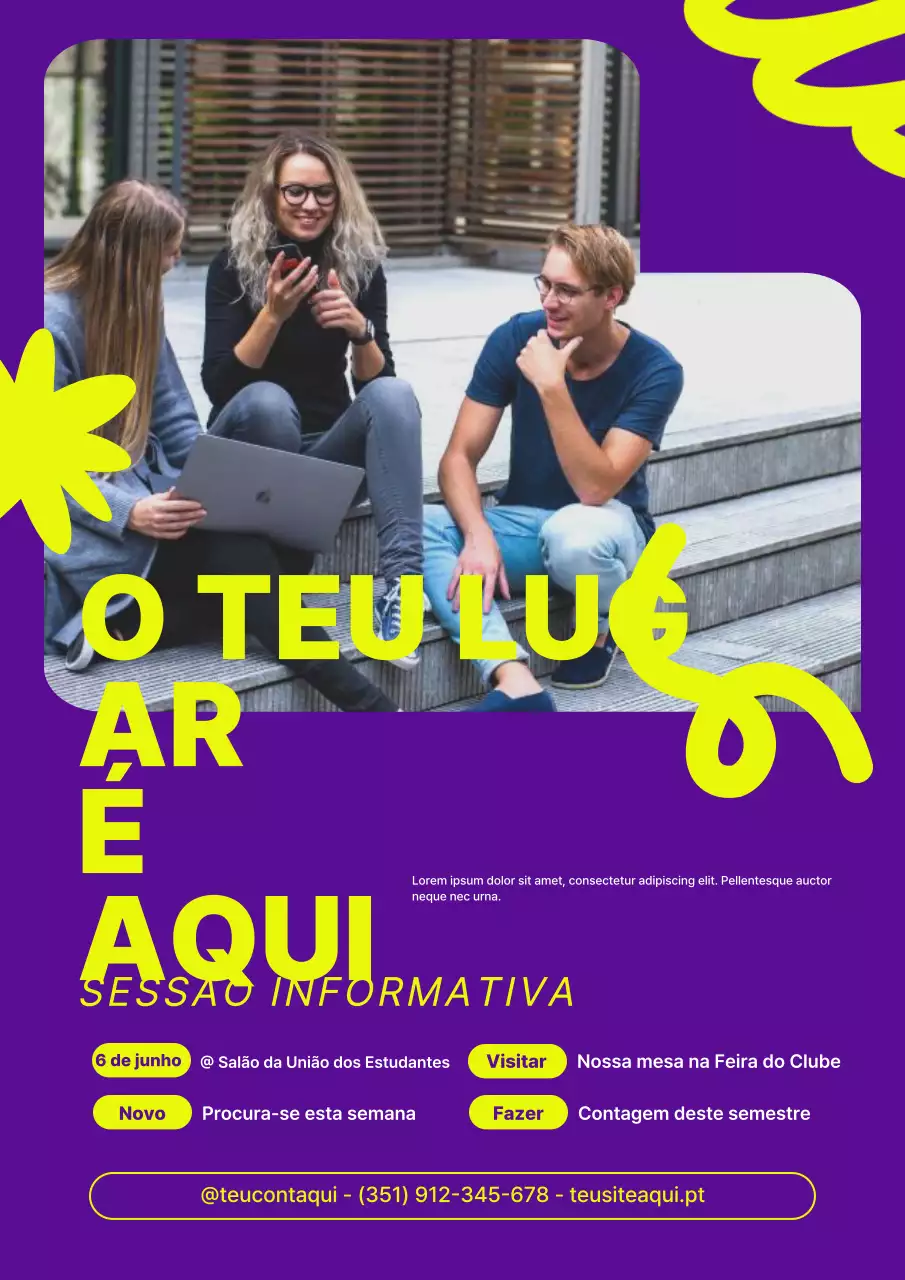 Recrutamento do Clube Universitário Purple Modern