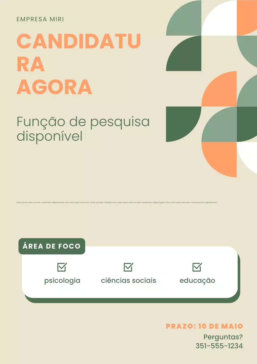 Estudo de Pesquisa Geométrica Bege Recrutamento