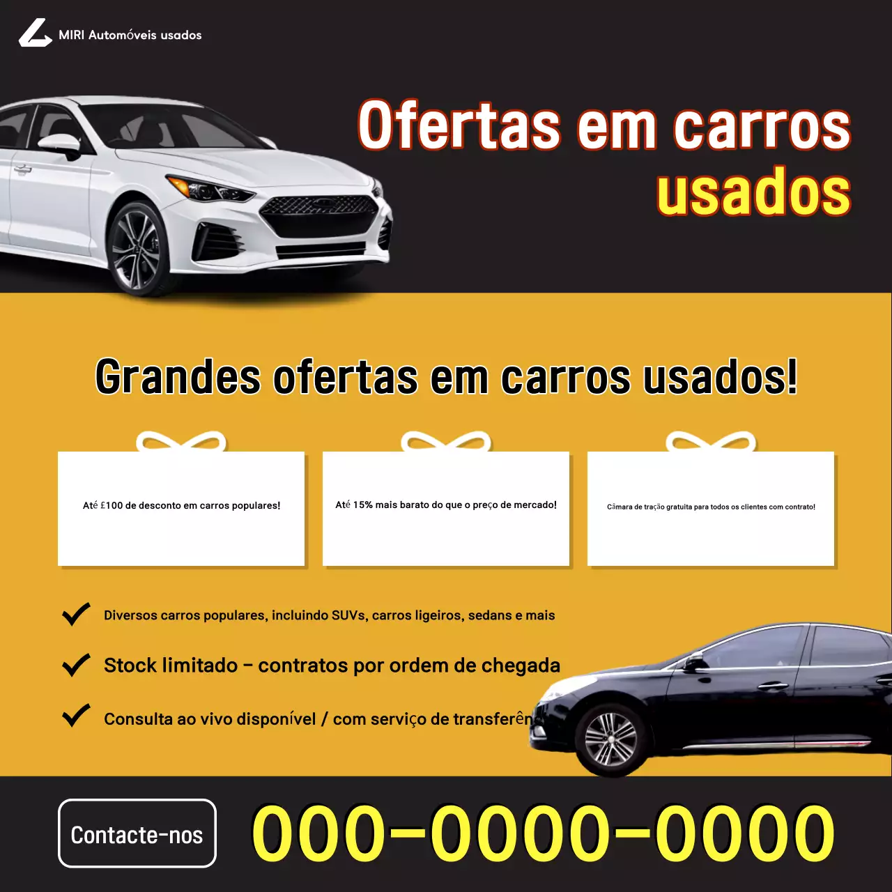 Venda de carros modernos laranja