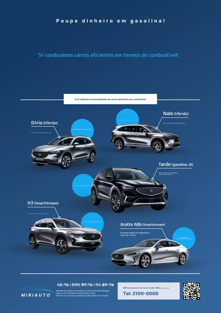 Anúncio de carro moderno azul