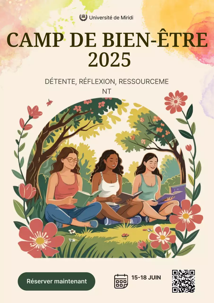 Invitation bien-être florale beige