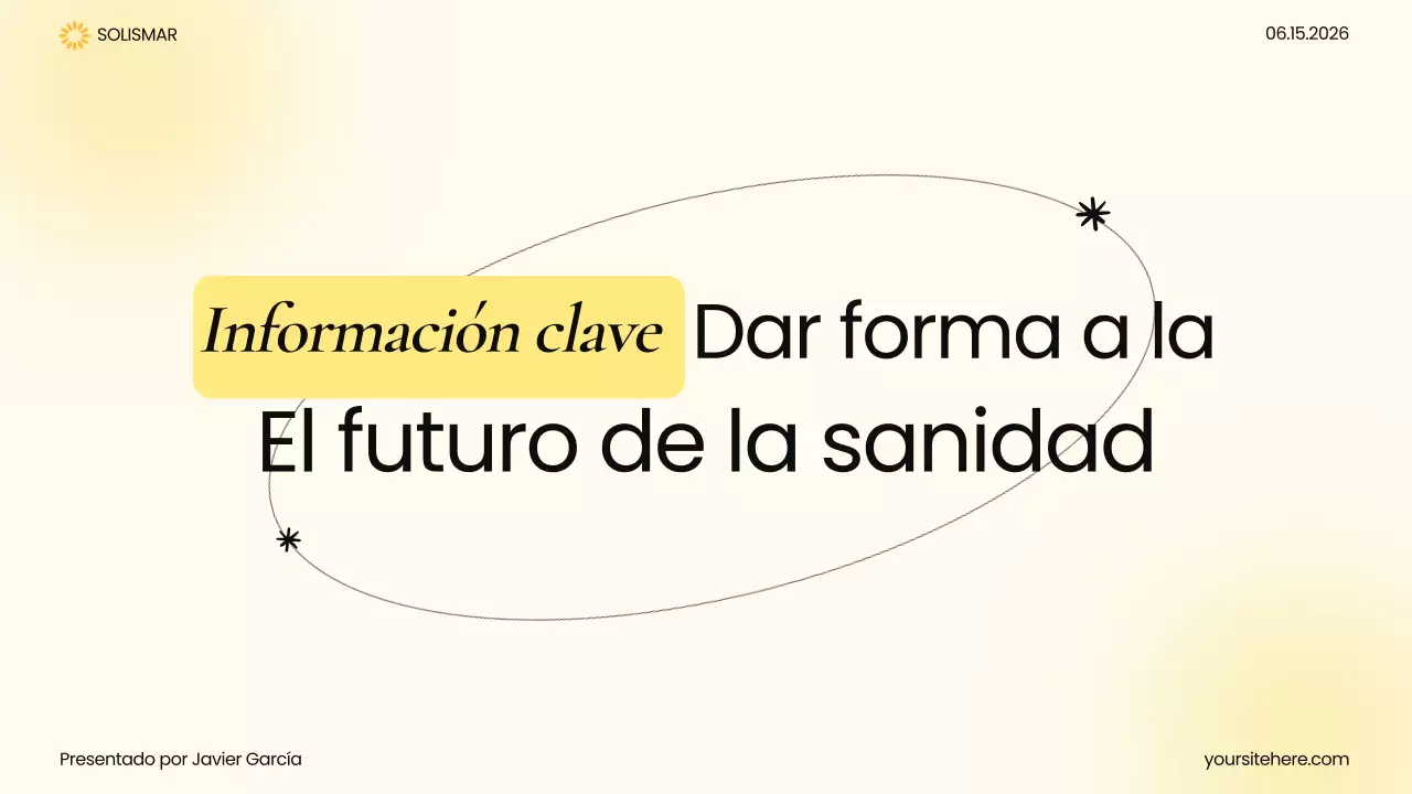 Presentación de atención médica moderna amarilla