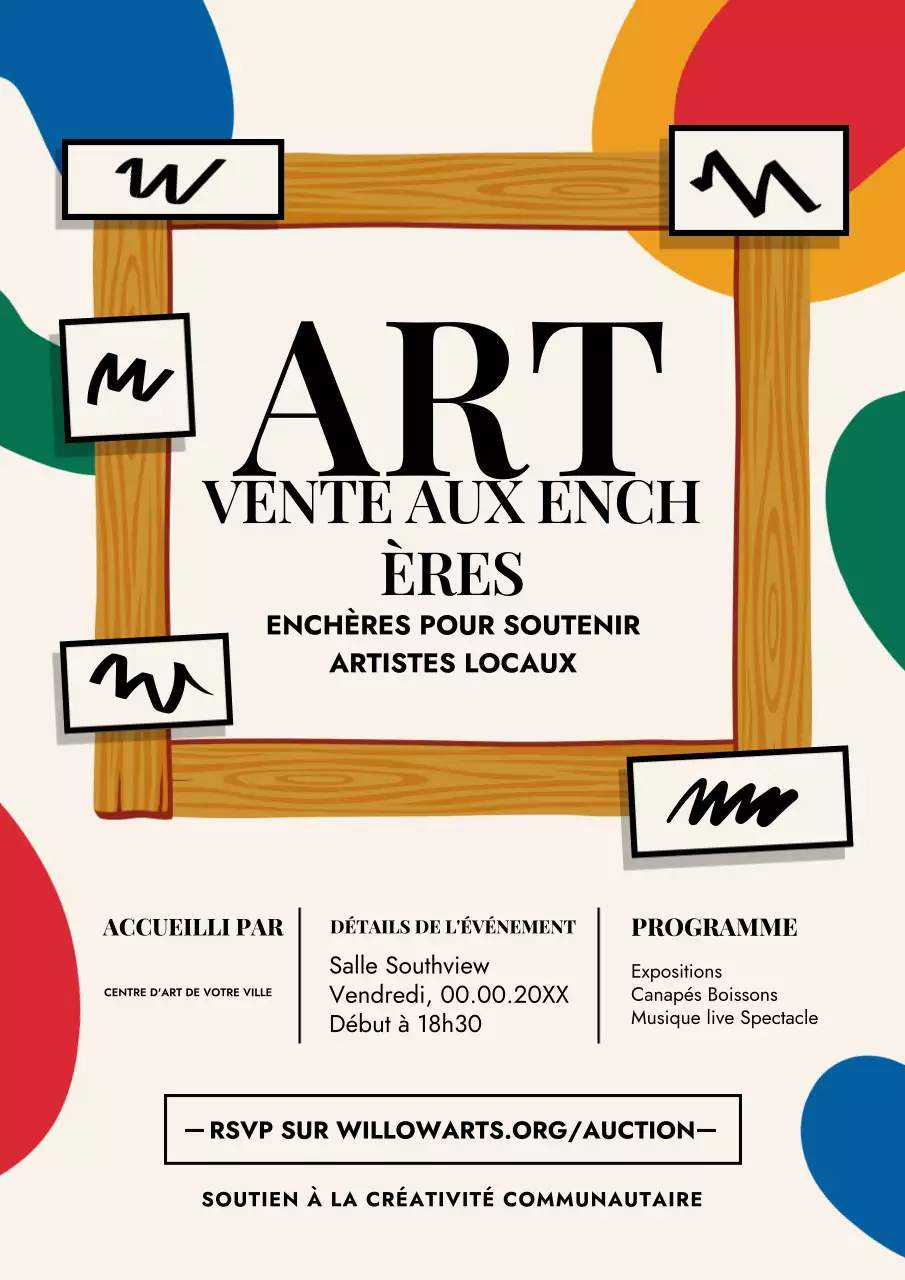 Affiche d'événement artistique rustique colorée