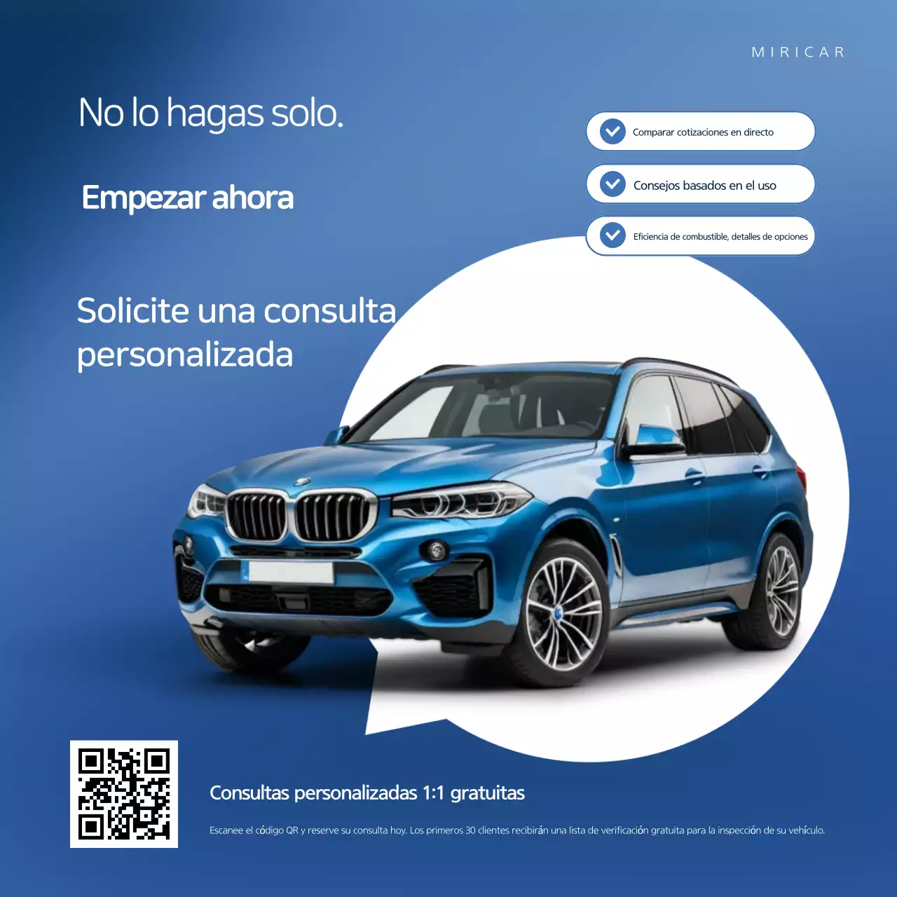 Evento de consulta sobre coches modernos azules