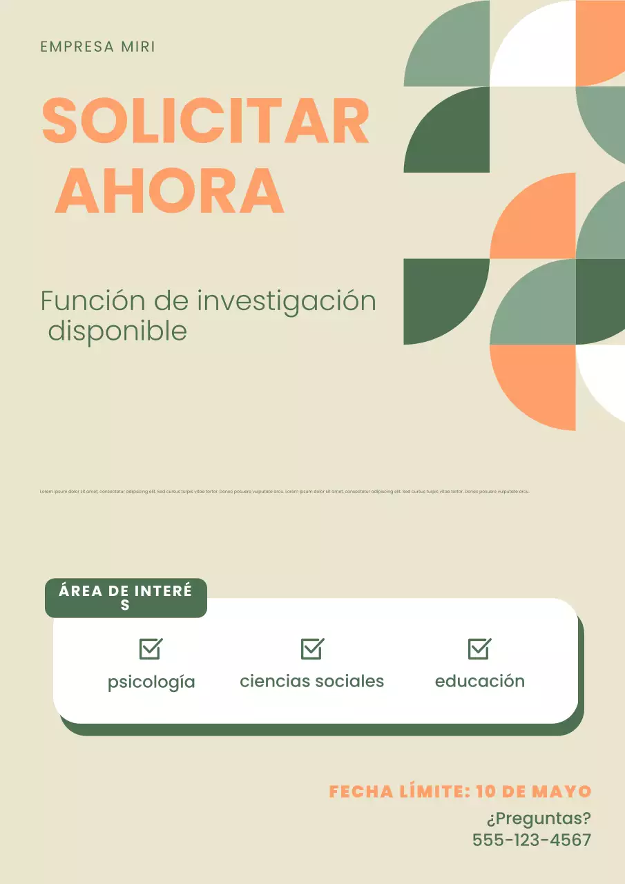 Reclutamiento para el estudio de investigación geométrica beige