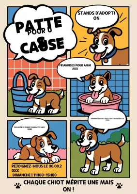 Affiche d'annonce d'événement Beige Comic Pet