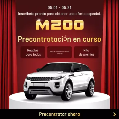 Anuncio de coche moderno rojo