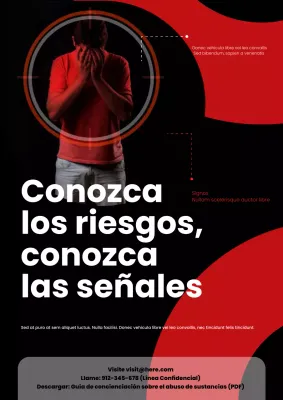 Concientización sobre el abuso de sustancias en Black Red Modern