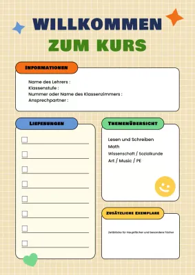 Lehrplan im Stil des Yellow Diary