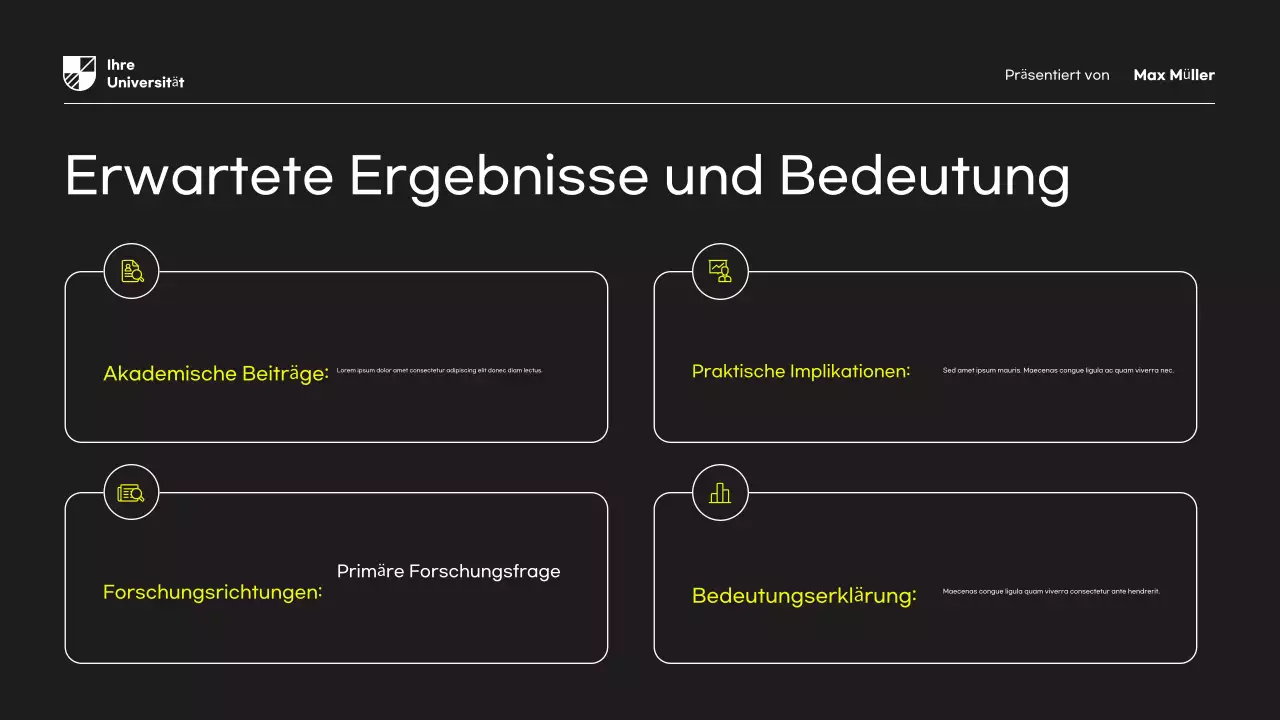 Gelbes modernes Forschungsvorschlagsdokument Präsentation