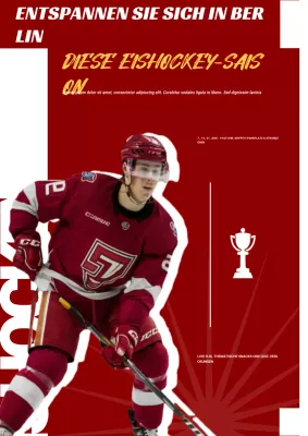 Rustikales rotes Hockey-Event-Poster