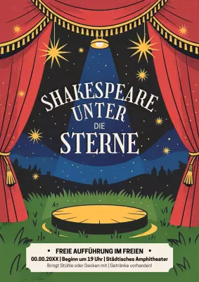 Rotes Vintage-Theater-Event-Plakat