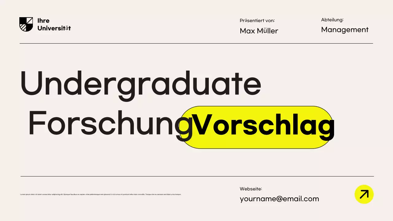 Gelbes modernes Forschungsvorschlagsdokument Präsentation