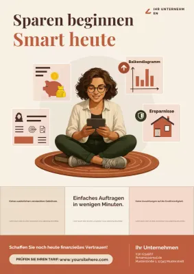 Beiges modernes Finanzwerbeplakat