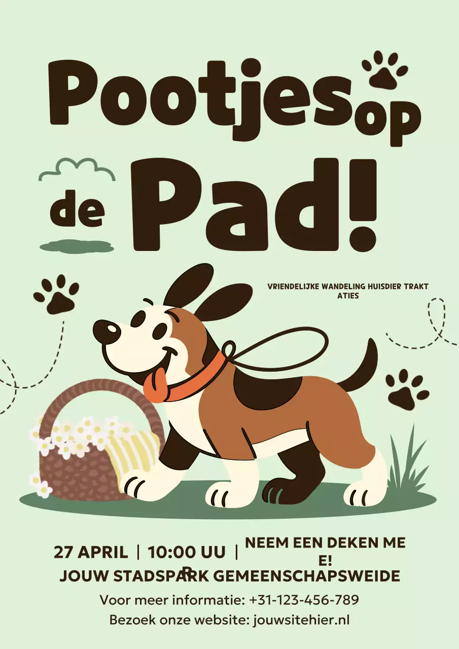 Promotieposter voor het Groene Speelse Huisdier Evenement