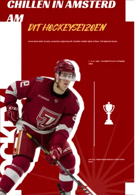 Rustieke Rode Hockey Evenement Poster