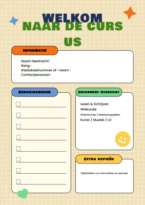 Lesrooster in gele dagboekstijl