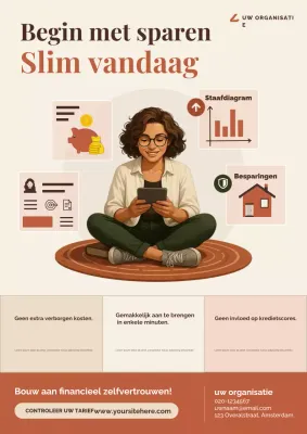 Beige moderne financiële advertentieposter