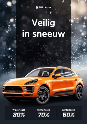 Oranje moderne auto-advertentie