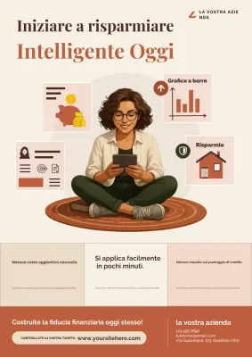 Manifesto pubblicitario beige moderno per la finanza