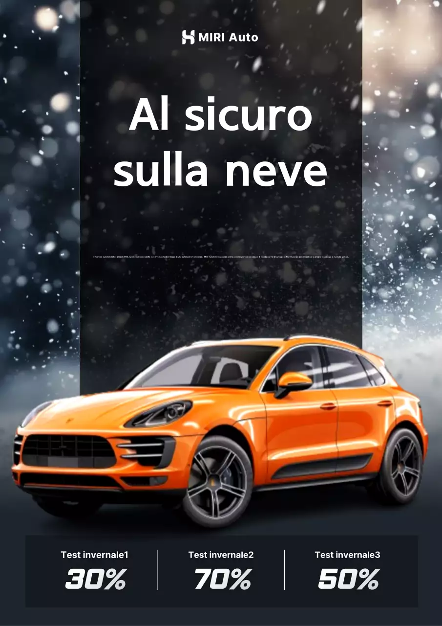 Pubblicità di un'auto moderna arancione