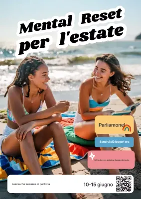 Evento di salute mentale alla moda in spiaggia
