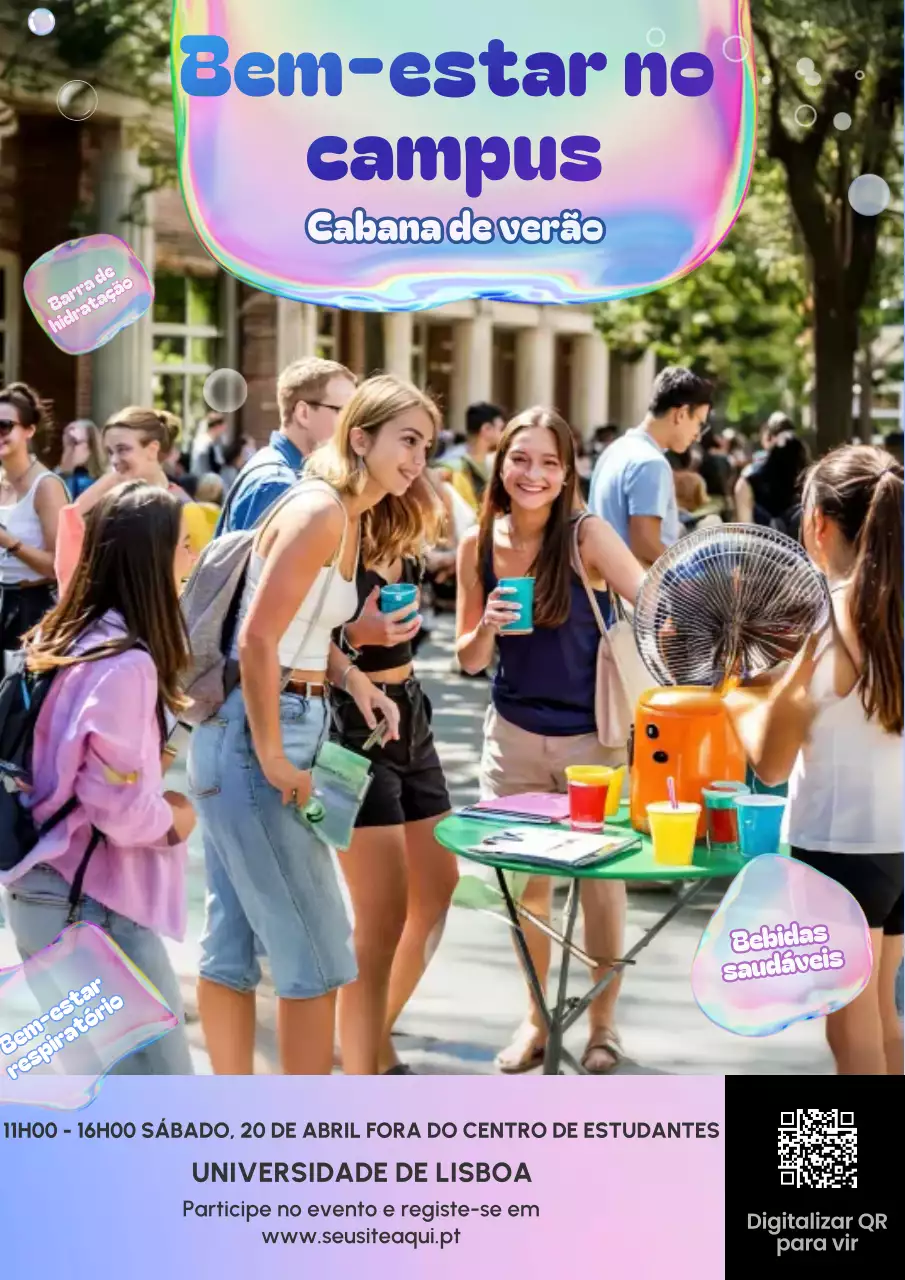 Evento de bem-estar de verão moderno do Campus Blob