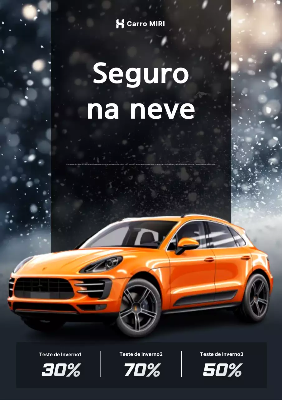 Anúncio de carro moderno laranja
