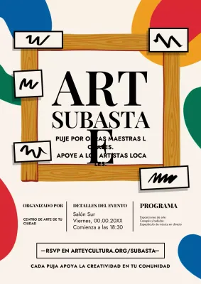 Cartel colorido de arte rústico para eventos