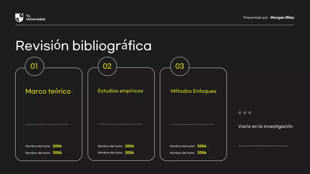 Presentación del documento de propuesta de investigación moderna amarilla