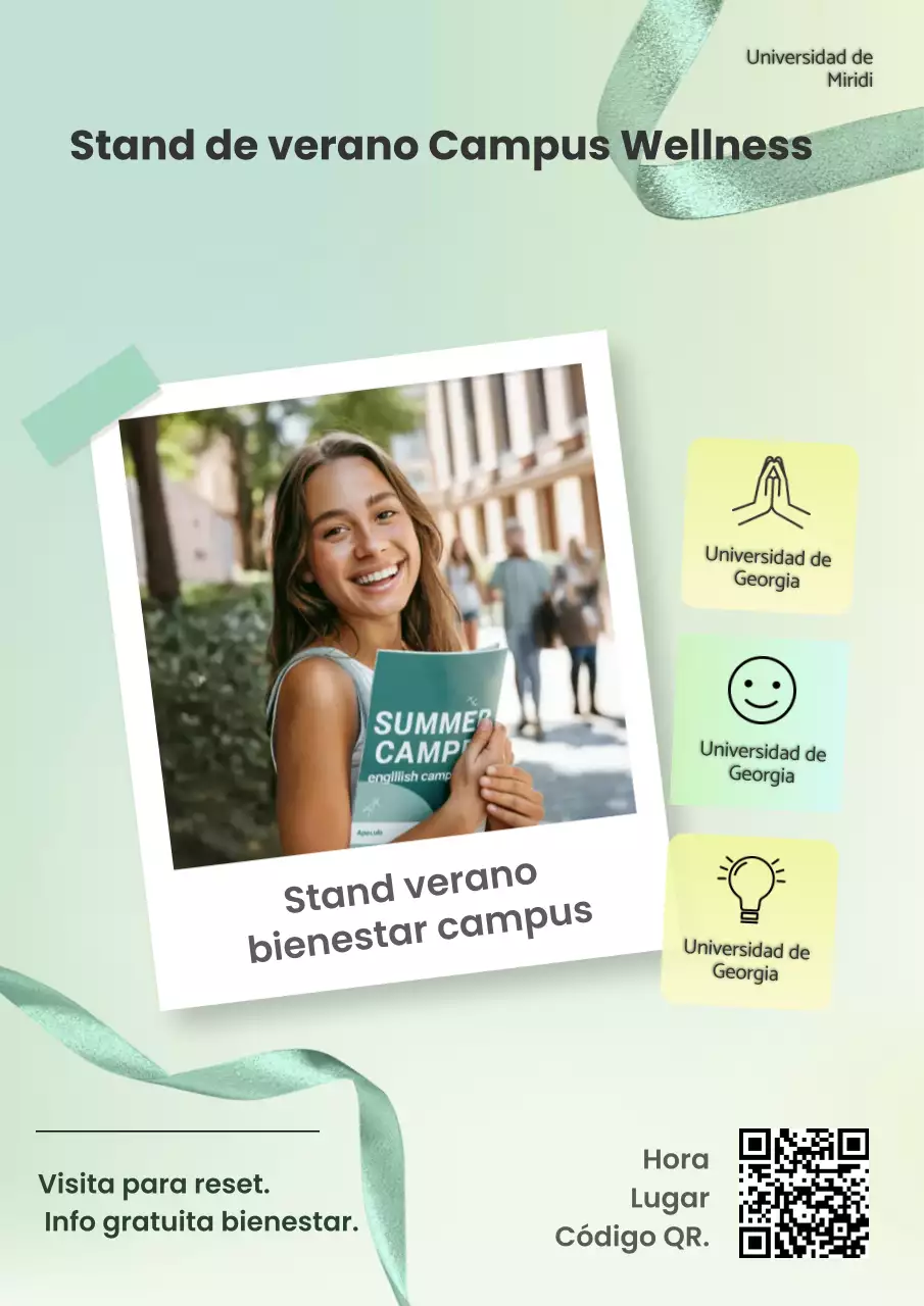 Promoción del stand de bienestar moderno del campus