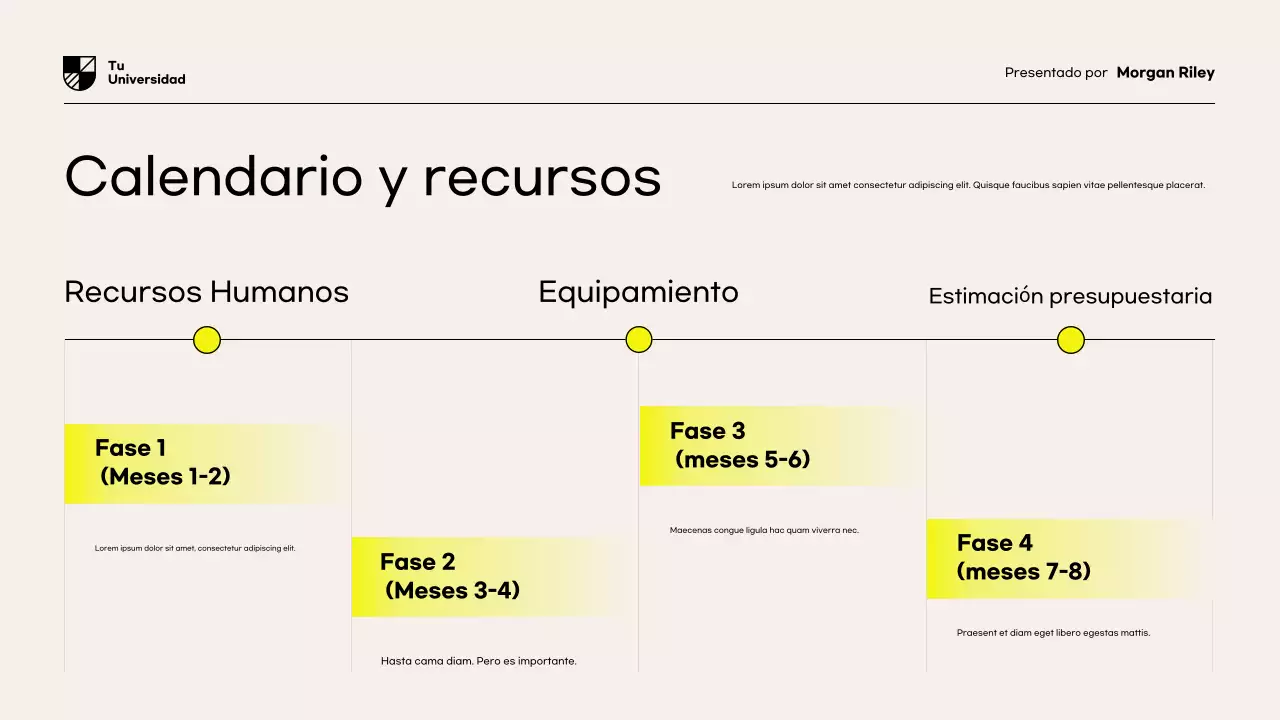 Presentación del documento de propuesta de investigación moderna amarilla