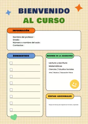 Programa de la clase estilo diario amarillo