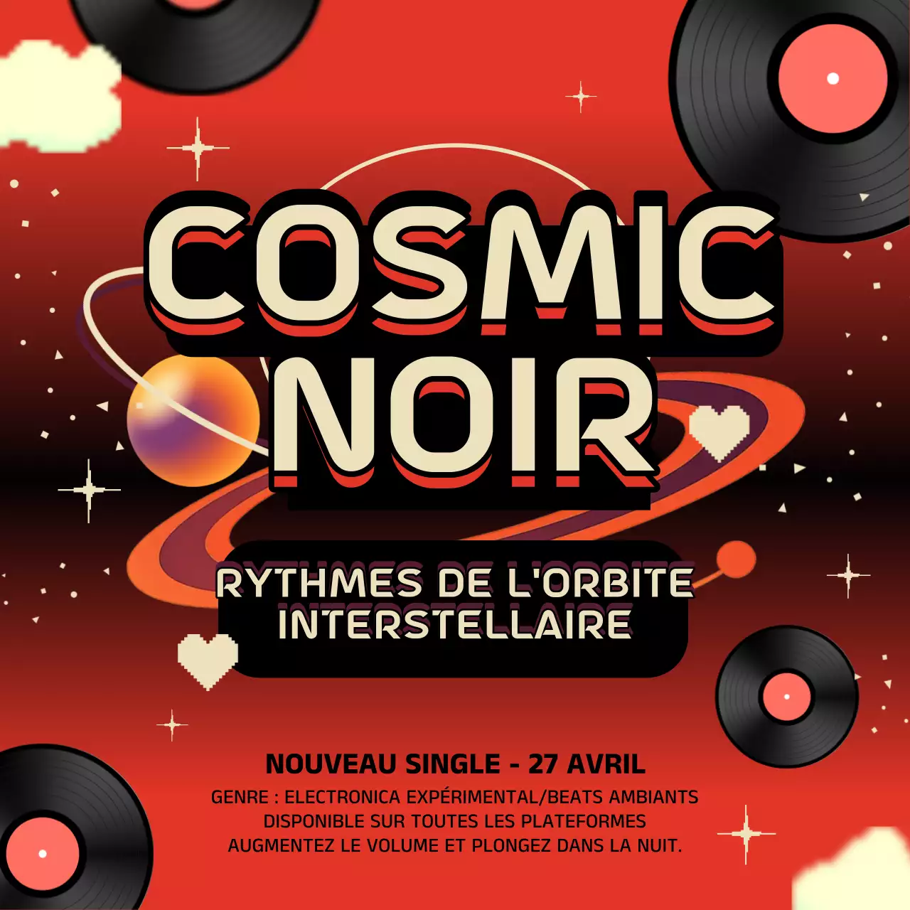 Publication sur les réseaux sociaux pour l'annonce de Red Retro Music