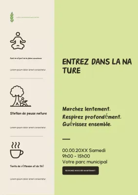 Affiche d'événement nature minimaliste verte