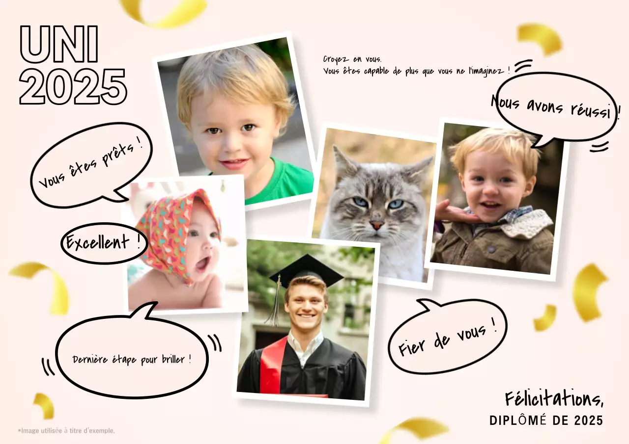 Affiche de remise de diplôme créative beige