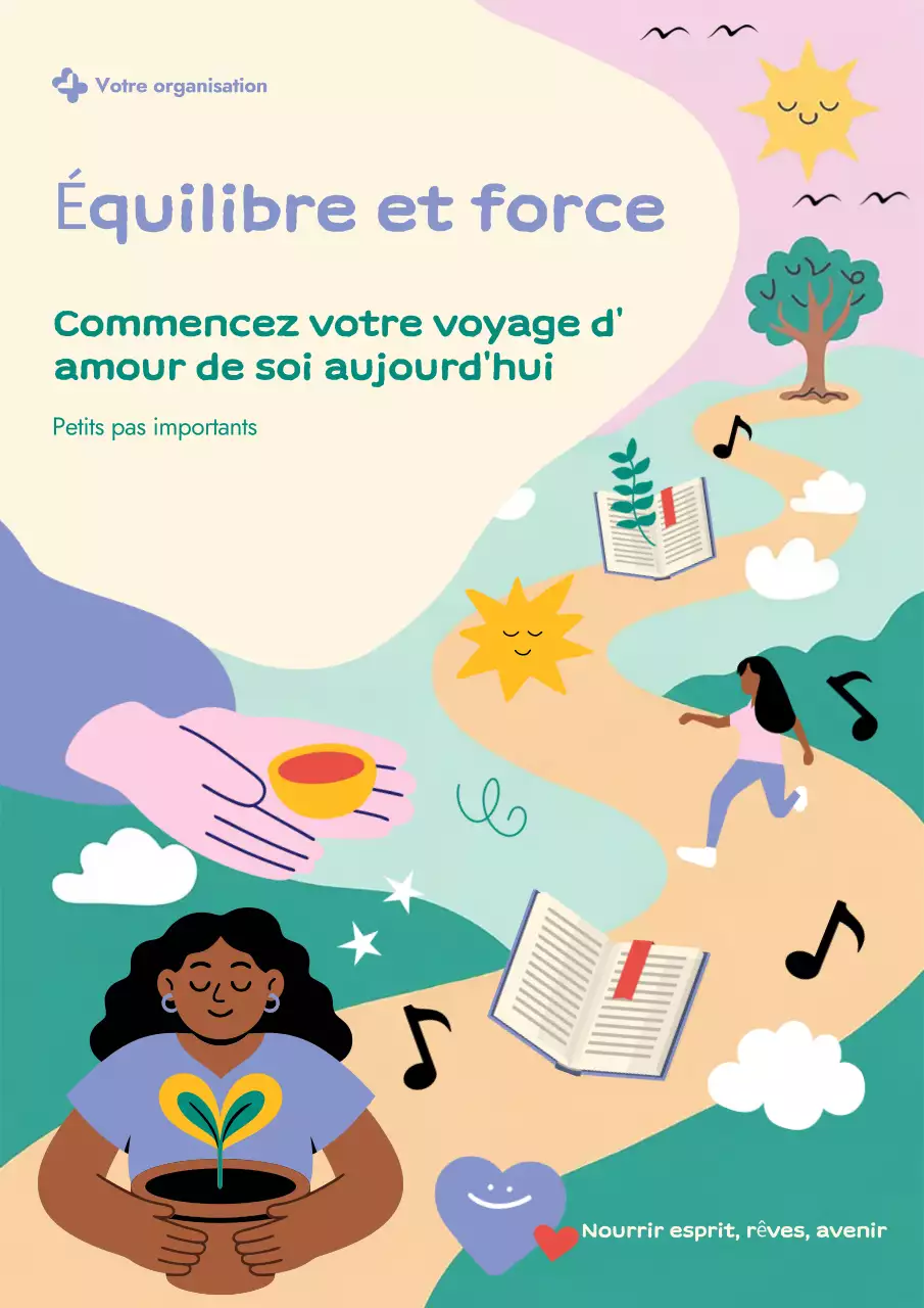 Affiche colorée et moderne du guide de soins personnels