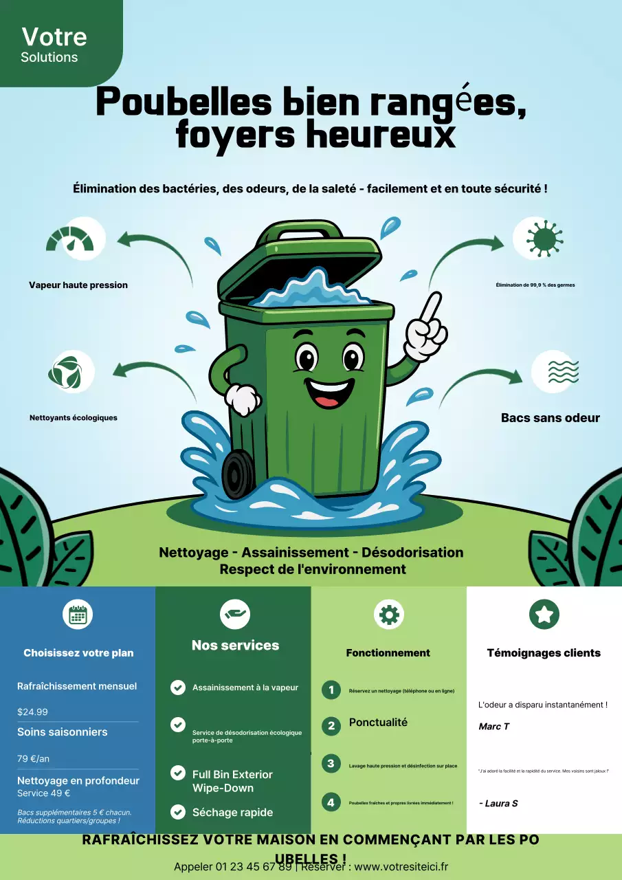 Affiche publicitaire de nettoyage moderne et écologique