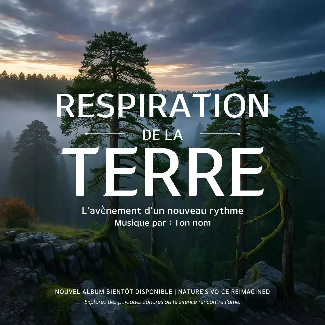 Publication sur les réseaux sociaux pour la promotion de la musique Green Nature